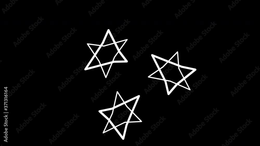 Hand drawn doodle stars on a transparent background. Looping clip in a stop motion style Hand drawn doodle stars on a transparent background. Looping clip in a stop motion style