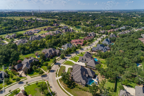 Aerial of Keller, TX neighborhood 200ft