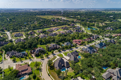 Aerial of Keller, TX neighborhood 400ft