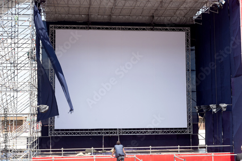 Fotografia Stage construction on stadium for rock concert