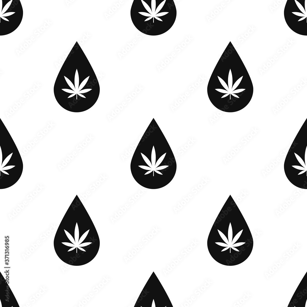 Cannabis Leaf (Hemp) Oil Drop Pattern