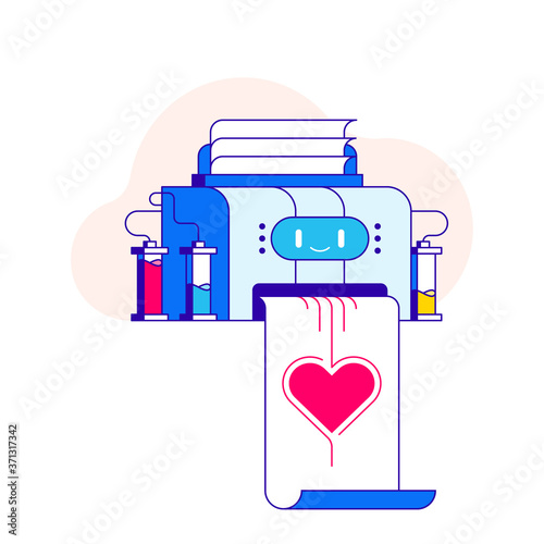 Printer of love vector illustration