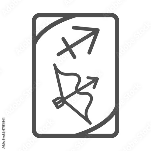 zodiac sagittarius esoteric tarot prediction card line style icon