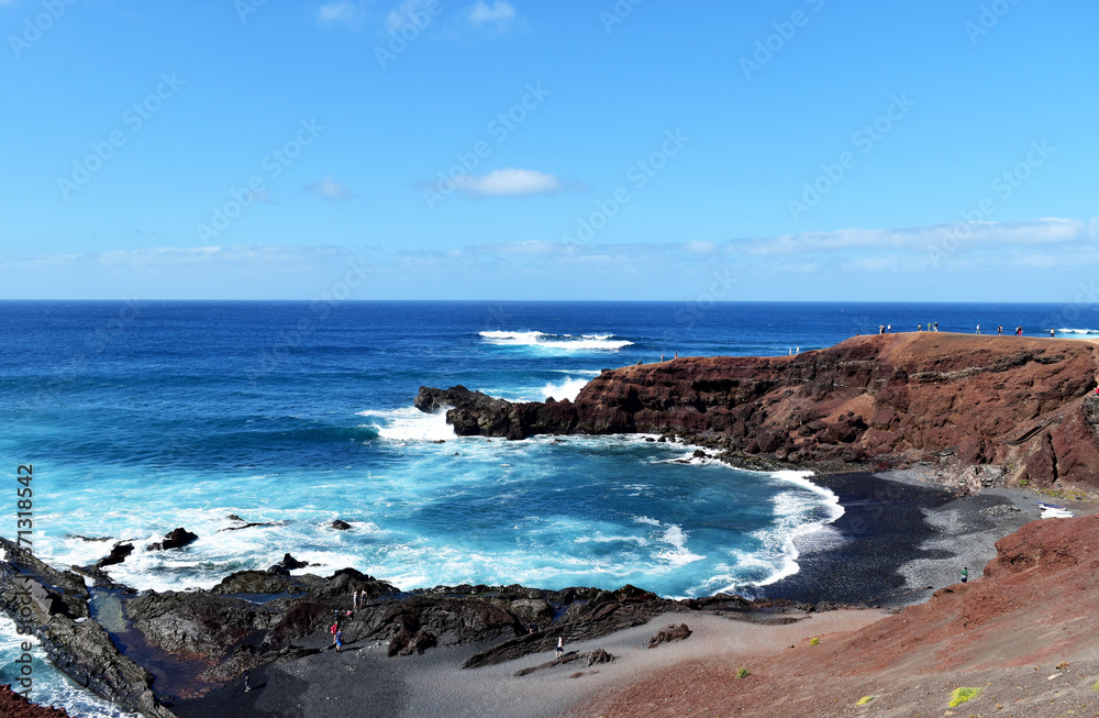 El Golfo on the island of Lanzarote, view of the coast, Spain