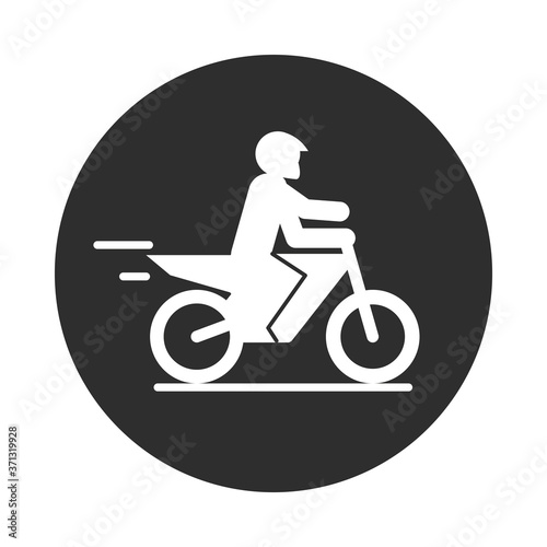 extreme sport motocross active lifestyle block and flat icon