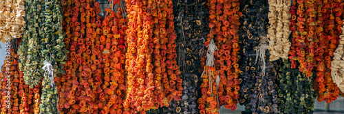 Dried vegetables in the Traditional Bazaar at Malatya City, Turkey photo