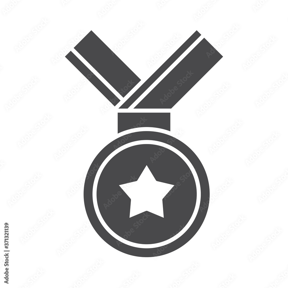 medal award success emblem silhouette icon design