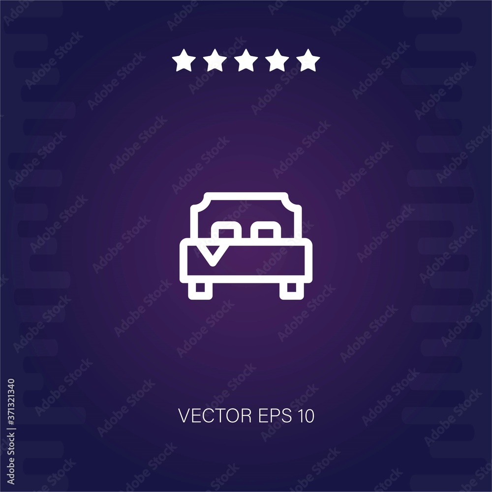 double bed vector icon modern illustration