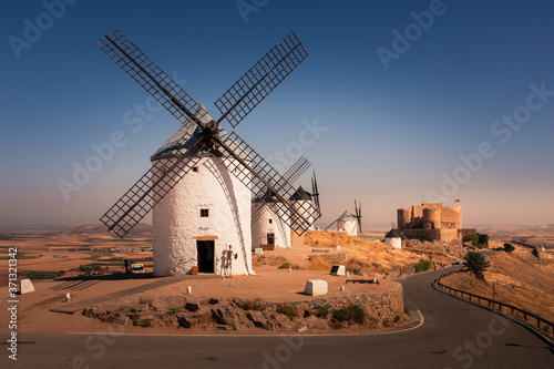 Windmills and castle of Consuegra, the famous giants from 