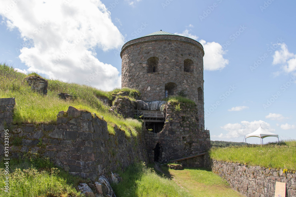 Bohus Fortress tower in a sunny day, Kungalv, Bohuslan, Sweden. Bohus Fortress tower in a sunny day, Kungalv, Bohuslan, Sweden.