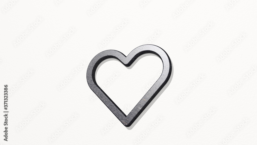 love it 3D icon on the wall - 3D illustration for background and heart love it 3D icon on the wall - 3D illustration for background and heart