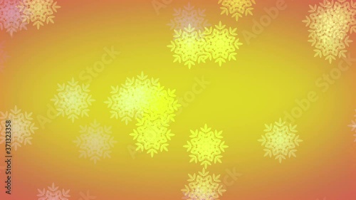 Loopable 4K motion with falling snowflakes  black background in against colorful Christmas background