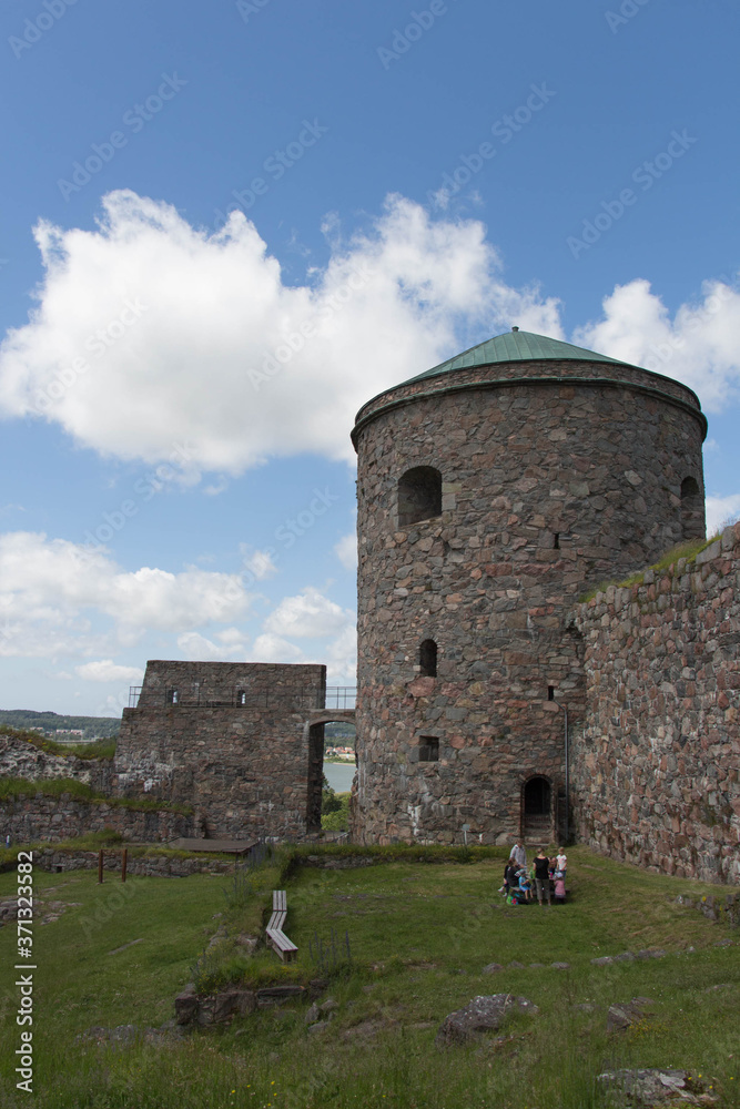 Bohus Fortress inner yard and tower, Kungalv, Bohuslan, Sweden. Bohus Fortress inner yard and tower, Kungalv, Bohuslan, Sweden.