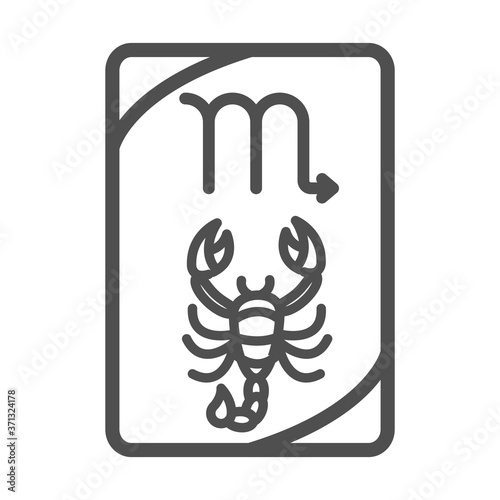 zodiac scorpio esoteric tarot prediction card line style icon