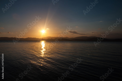 sunset over the lagoon