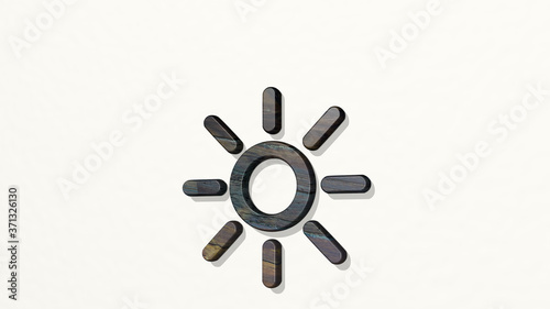 light mode sunny 3D icon on the wall - 3D illustration for background and abstract