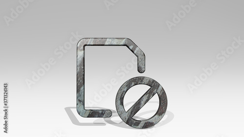 Schilderij op canvas common file disable 3D icon standing on the floor - 3D illustration for backgrou