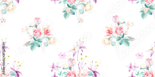 Watercolor flowers illustration