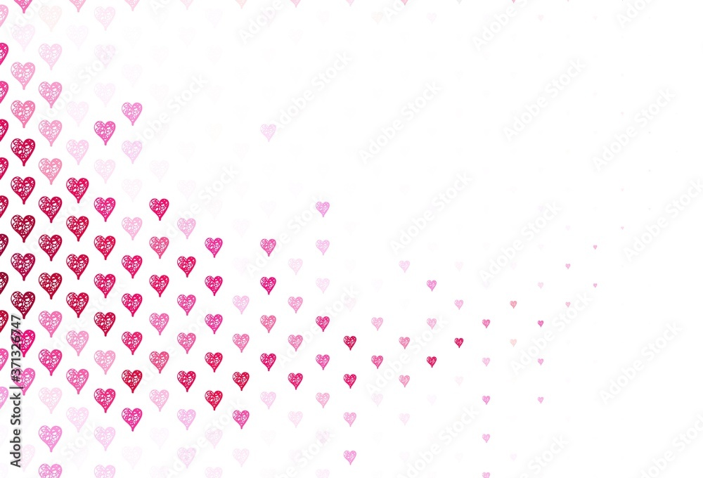 Light Pink vector background with Shining hearts. Light Pink vector background with Shining hearts.