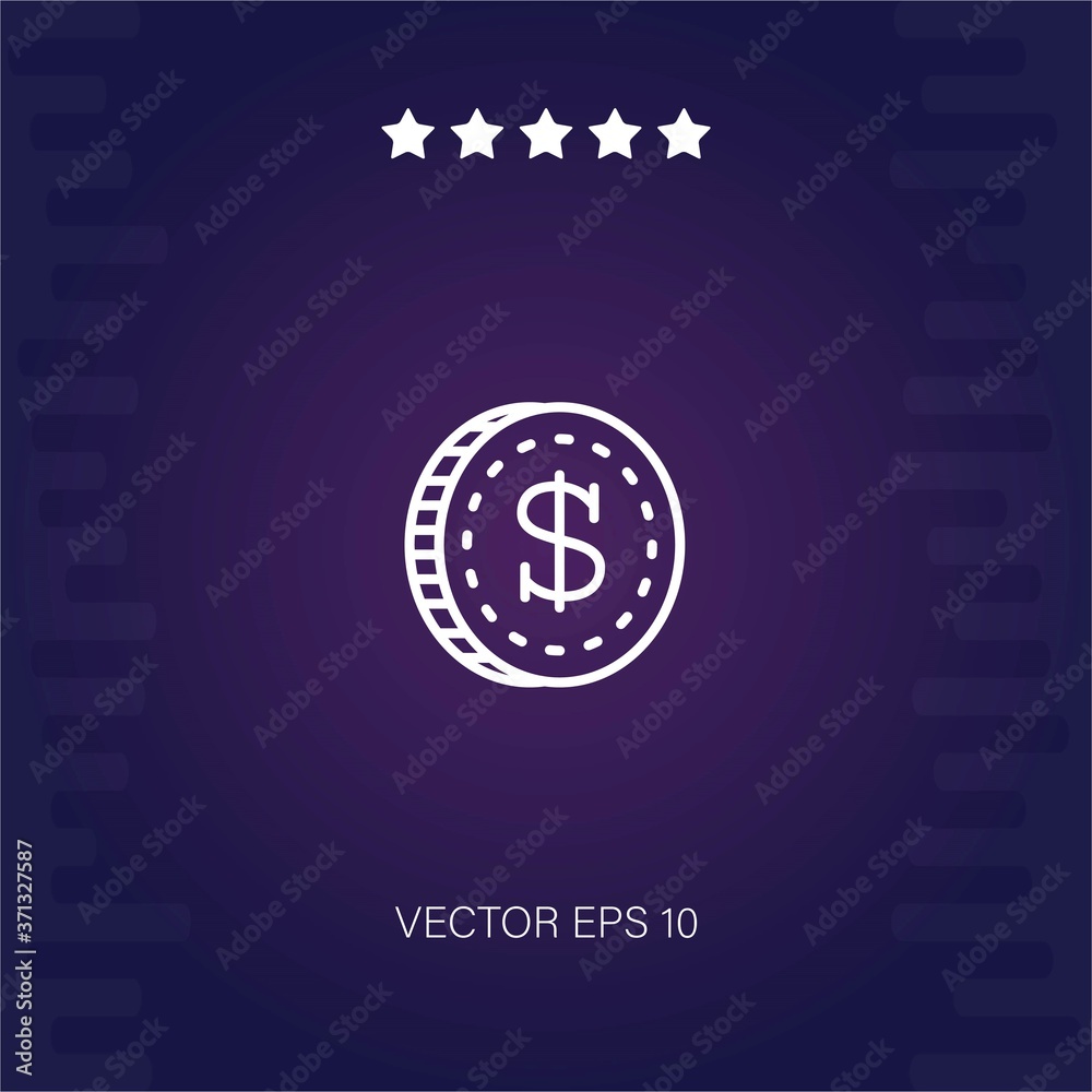 Fototapeta premium coin vector icon modern illustration