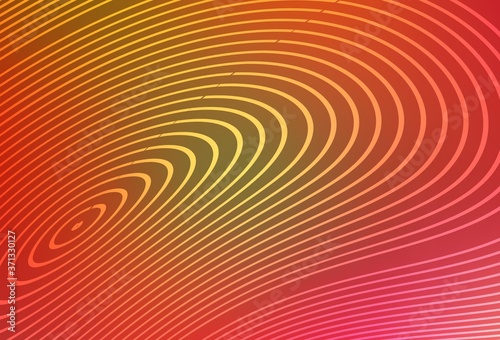 Light Red  Yellow vector pattern with curved lines.