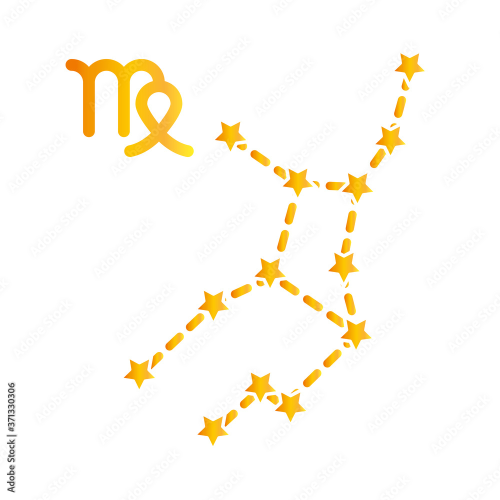 zodiac virgo constellation astrological gradient style icon