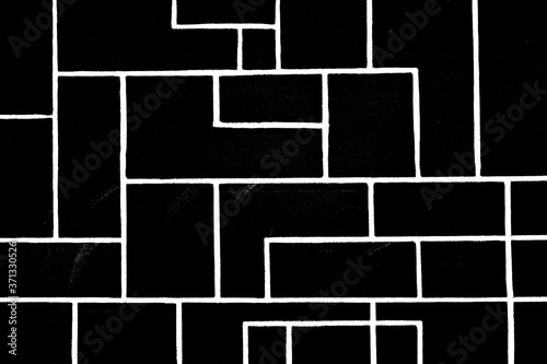 Abstract black and white blocks pattern.