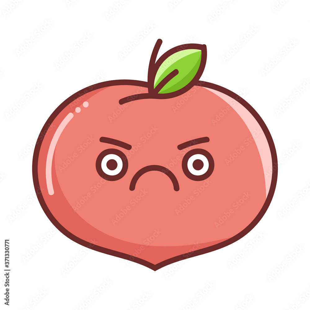 kawaii angry peach cartoon illustration kawaii angry peach cartoon illustration