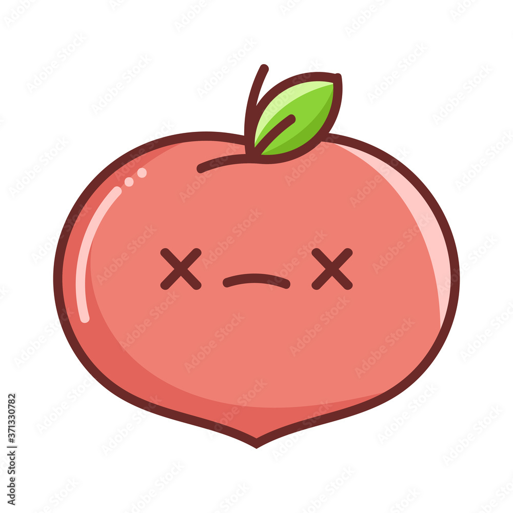 kawaii dead peach cartoon illustration kawaii dead peach cartoon illustration