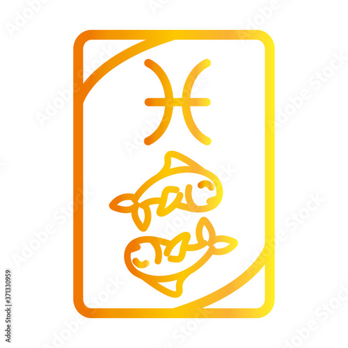 zodiac pisces esoteric tarot prediction card gradient style icon
