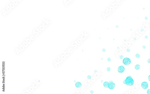 Light Blue, Green vector doodle background with roses.