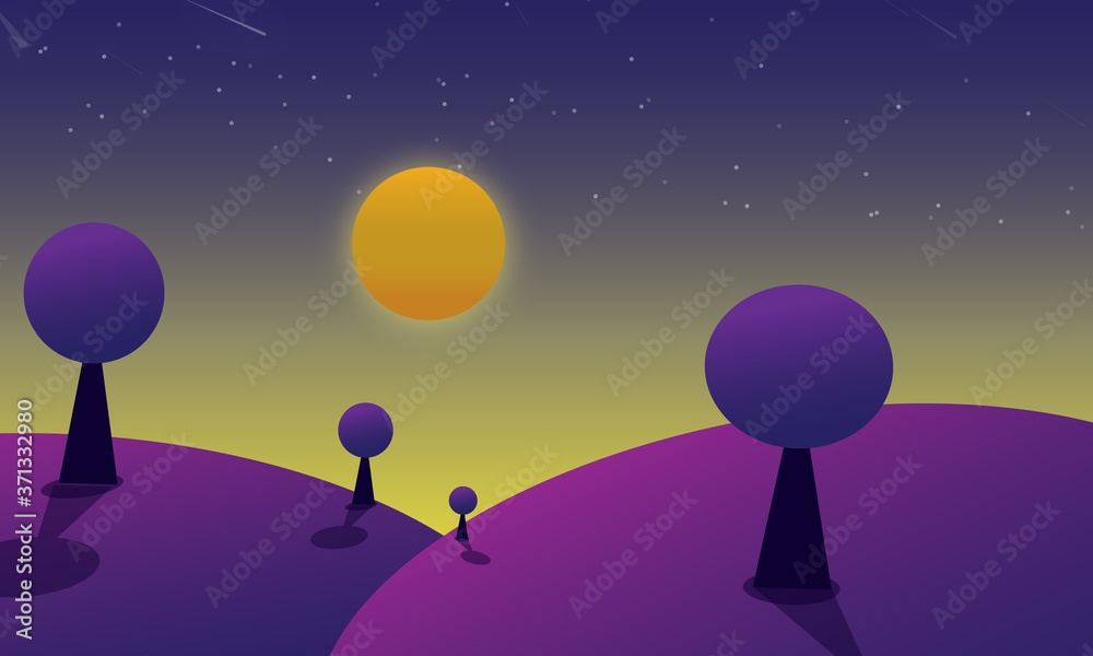 Obraz premium Beautiful landscape illustration background
