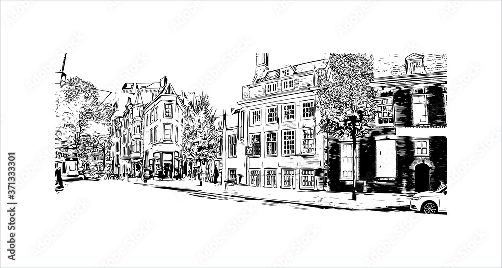 Εκτύπωση καμβά Building view with landmark of Amsterdam is the Netherlands’ capital, known for its artistic heritage