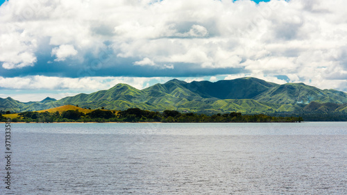 Obraz na plátně Zoom shot of the mountains and landscape of Ubay, Bohol