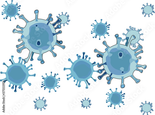 Blue Coronavirus COVID-19 disease molecule SARS-COV2 