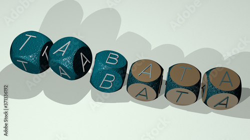 TABATA text by dancing dice letters - 3D illustration photo