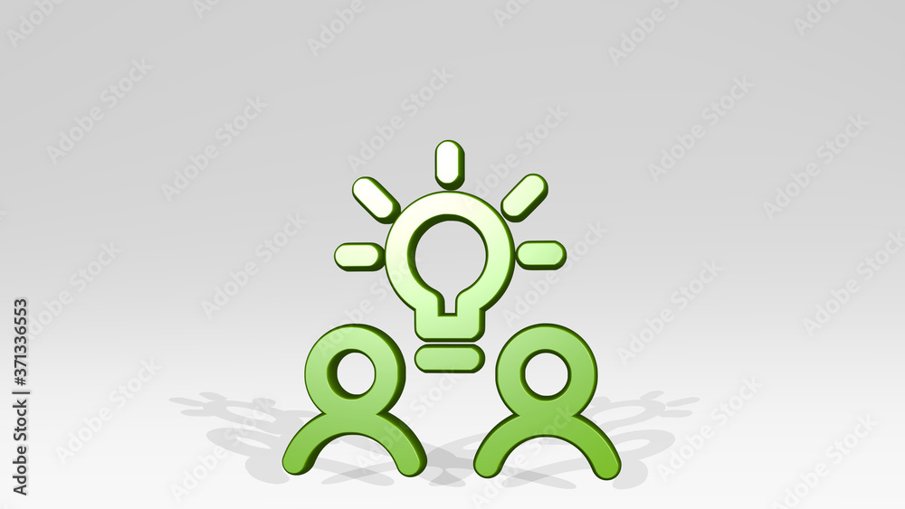 Obraz premium TEAM SHARE IDEA 3D icon casting shadow - 3D illustration for business and concept
