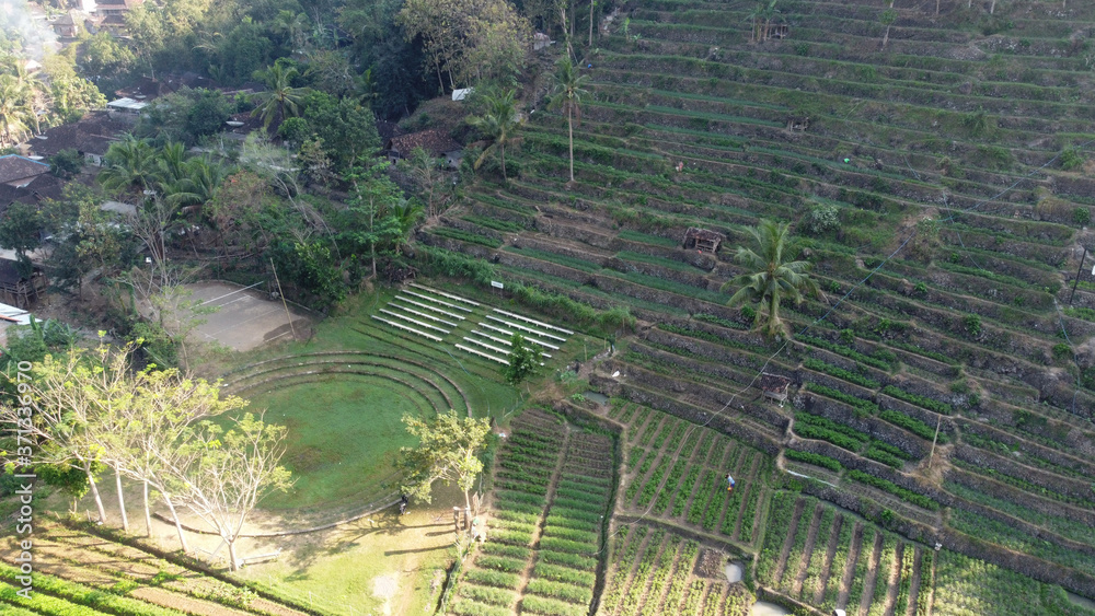 Aerial view of rural Sriharjo Imogiri Bantul