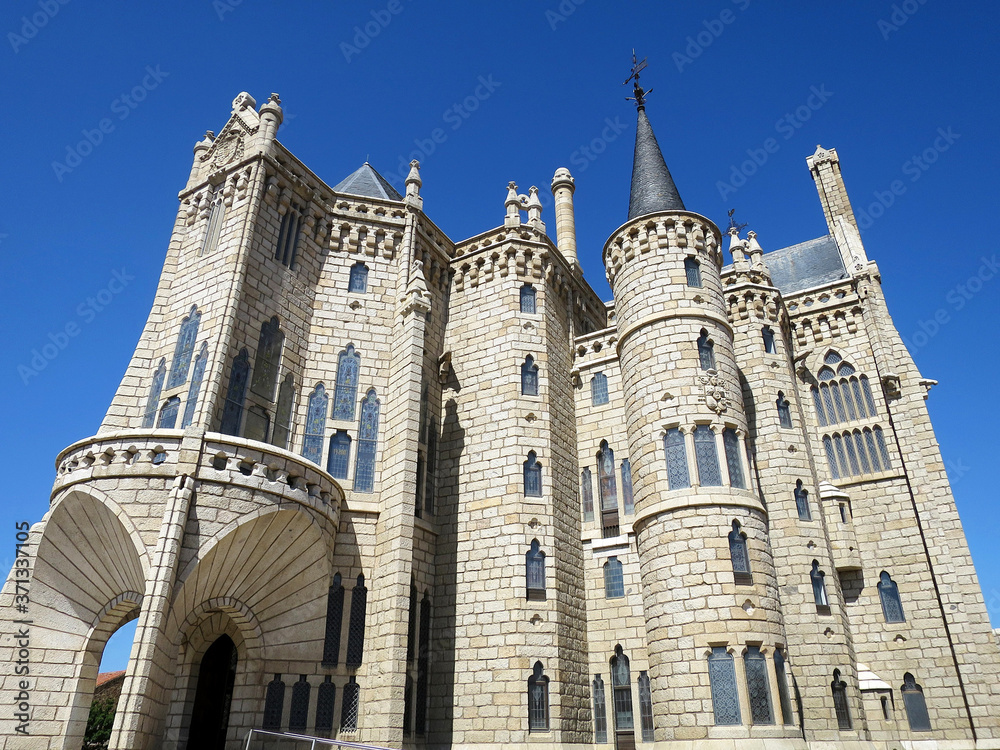 The Episcopal Palace (Palacio Episcopal d`Estorga) in Astorga, SPAIN, currently the Museum of the Caminos