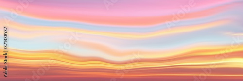 Realistic bright sunset, panoramic image, vector background, EPS10
