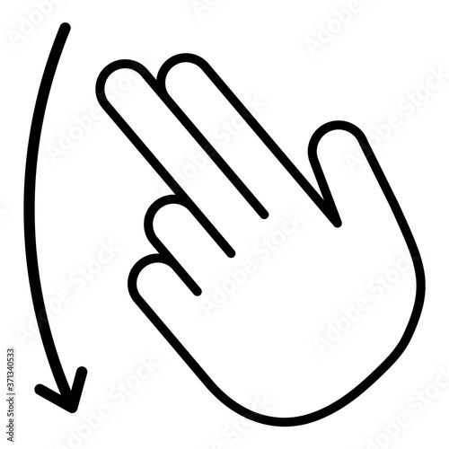 Flick Hand Gesture Flat Icon Isolated On White Background