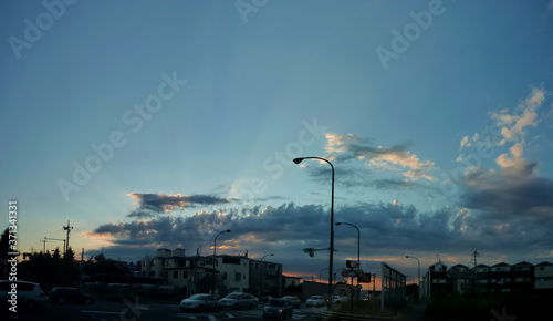 The sky of dusk to look up at the end of a day
