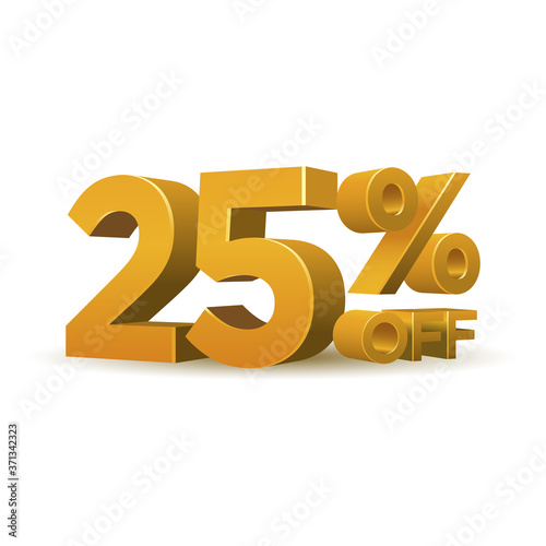 Gold percentage discount symbol 25% off