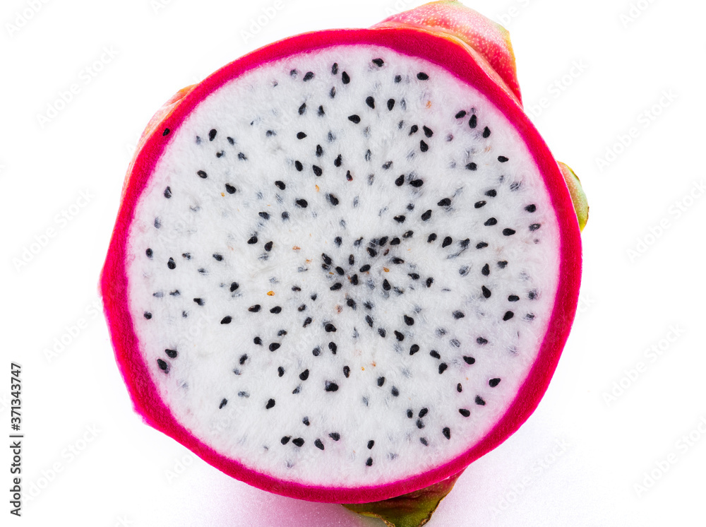 Obraz premium Sliced ​​pitaya on white background