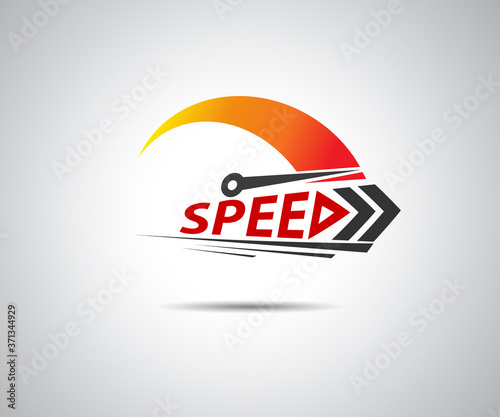 Speed, vector logo racing event, with the main elements of the modification speedometer
