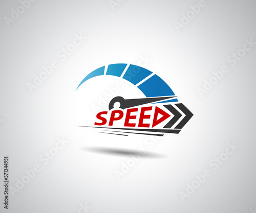 Speed, vector logo racing event, with the main elements of the modification speedometer