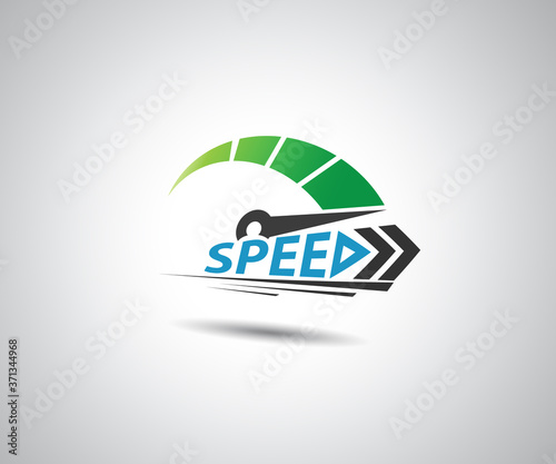 Speed, vector logo racing event, with the main elements of the modification speedometer
