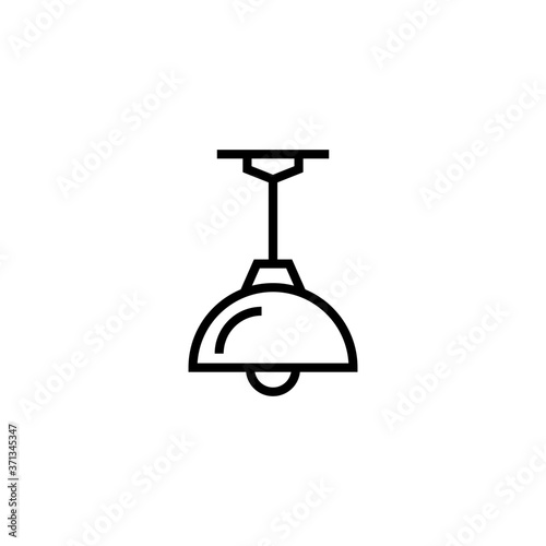 ceiling light icon  in black line style icon, style isolated on white background