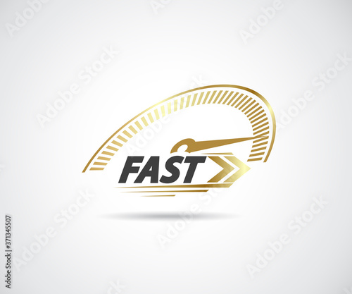 Speed, vector logo racing event, with the main elements of the modification speedometer