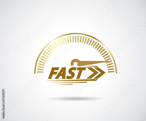 Speed, vector logo racing event, with the main elements of the modification speedometer